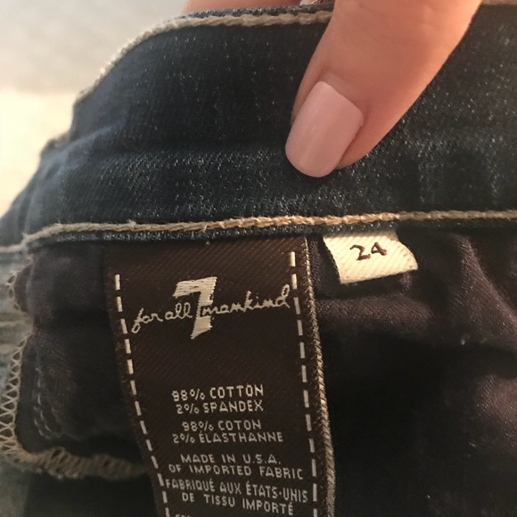 7 For All Mankind Cropped Skinny Jeans w/ zippers - Picture 8 of 8